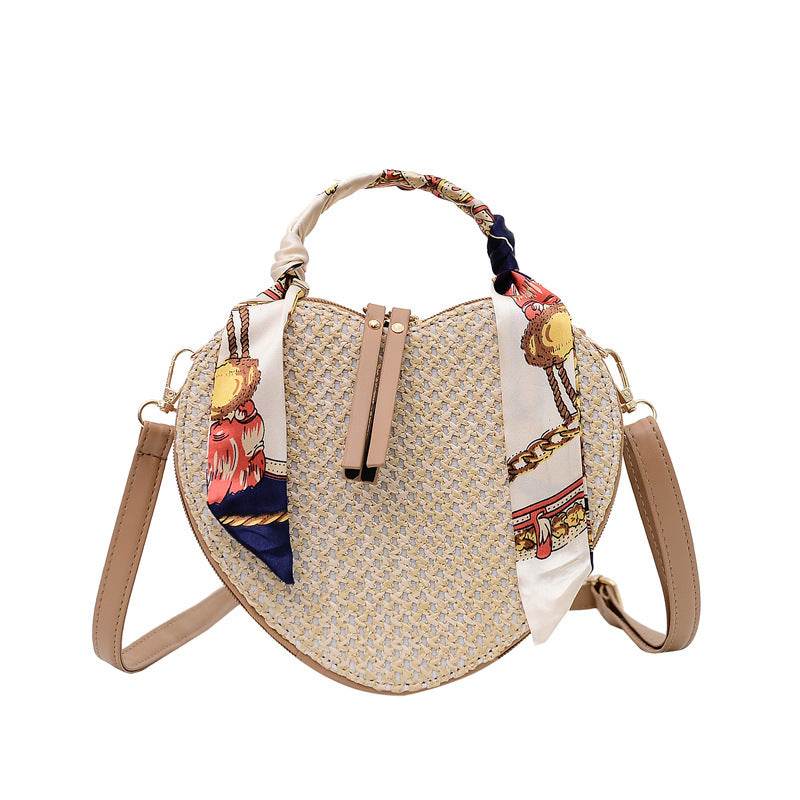 Straw Silk Scarf Spring Simple Shoulder Messenger Phone Bag - Velora