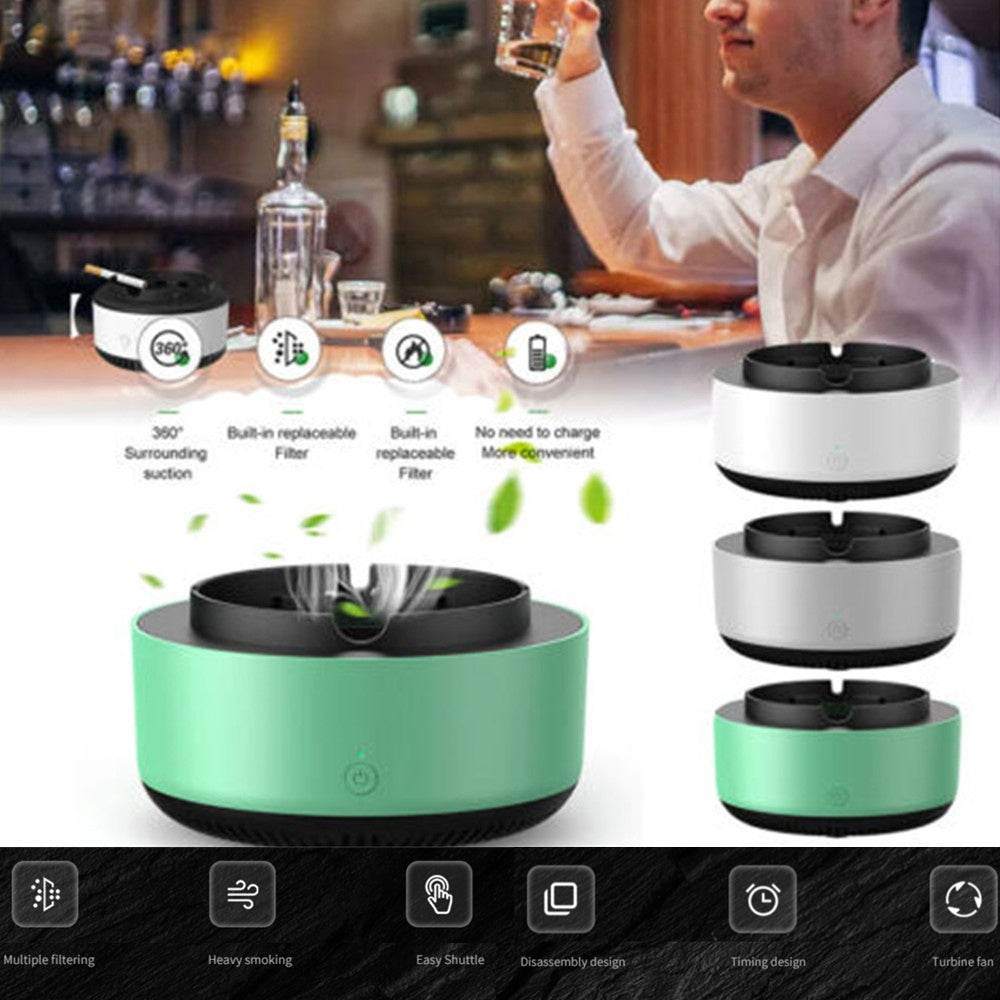 Smoke Removal Air Purification Ashtray Anion Purification Practical Automatic Purifier Ashtray Portable Gadgets For Car Ashtray - Velora