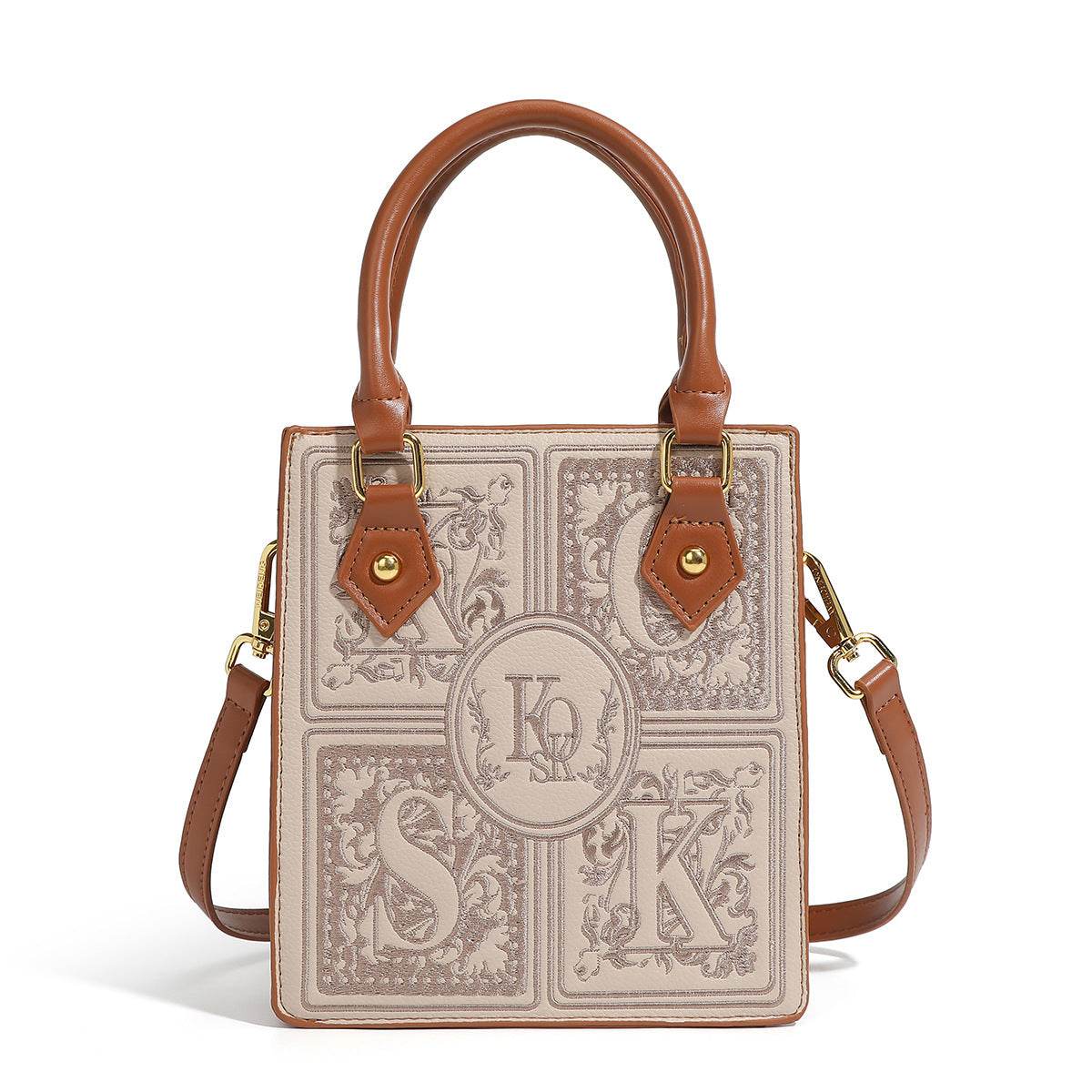 Early Autumn Popular Embroidered Portable Small Square Messenger Bag - Velora