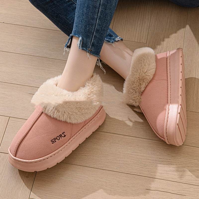 Cozy Plush Soft Slippers Shoes For Women Non-Slip Platform Shoes With Faux Fur Lining Mute Sole And Comfortable Fit For Indoor Wear - Velora