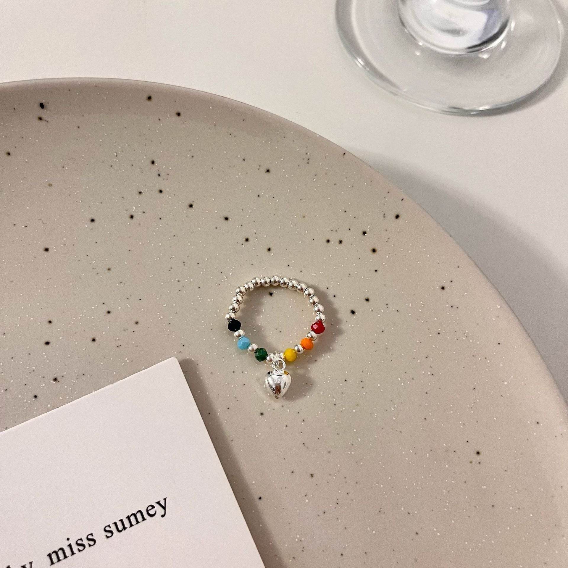 Women's Temperament Fashion Sterling Silver Lovely Love Ring - Velora