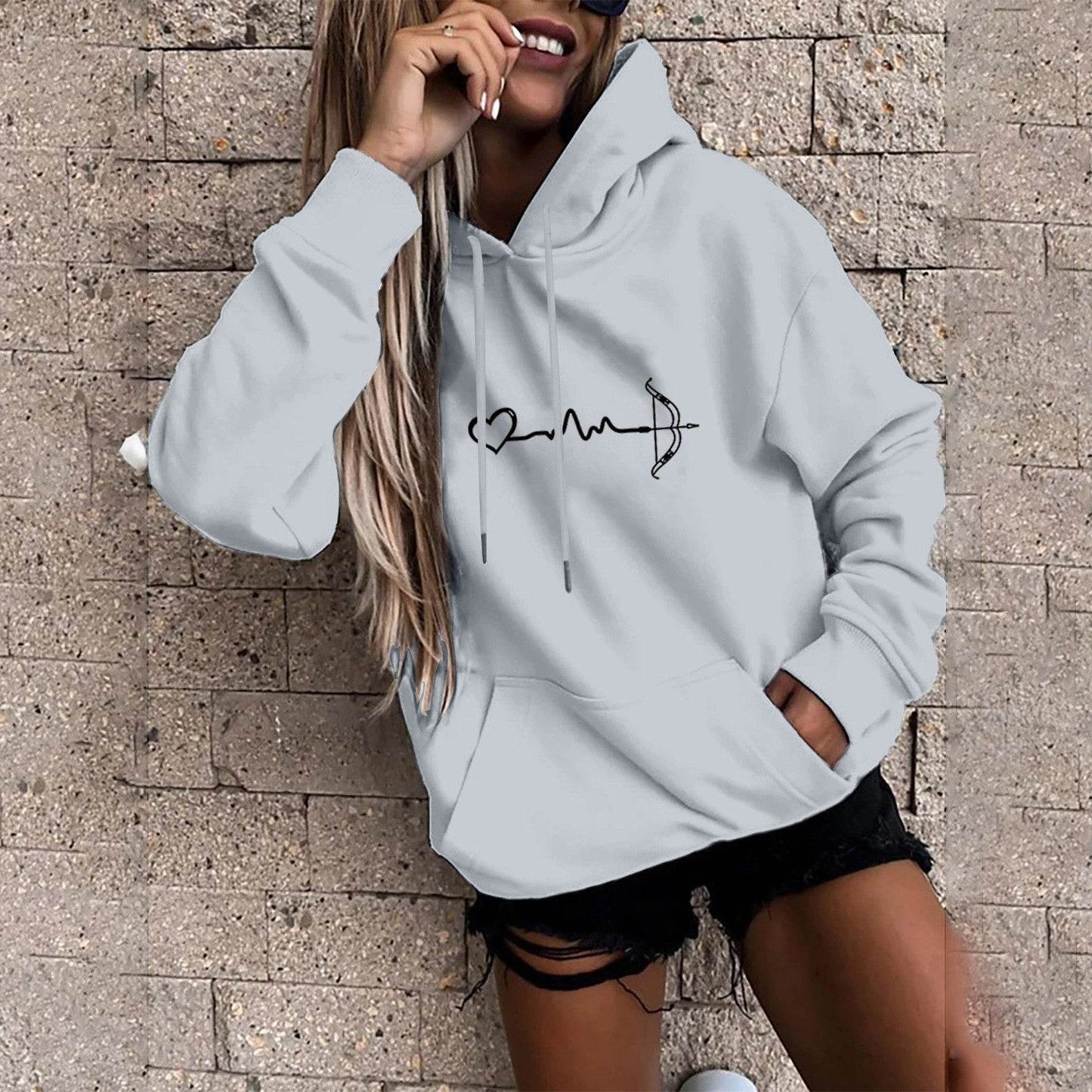 Fleece-lined Hoodie Sweater Couple's Tops Loose - Velora