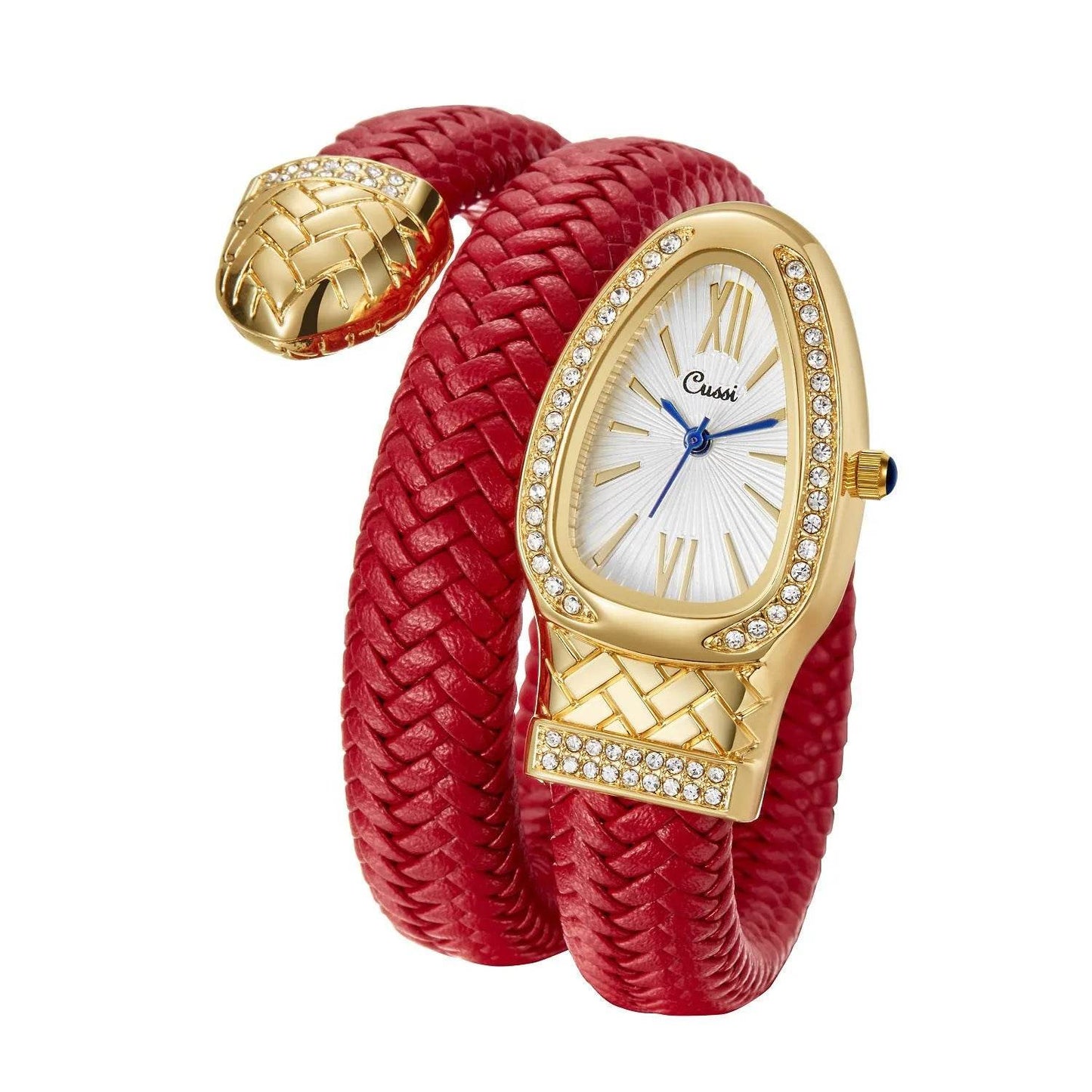 Snake Watch Fashion, Quartz Watch With Diamond Leather Strap