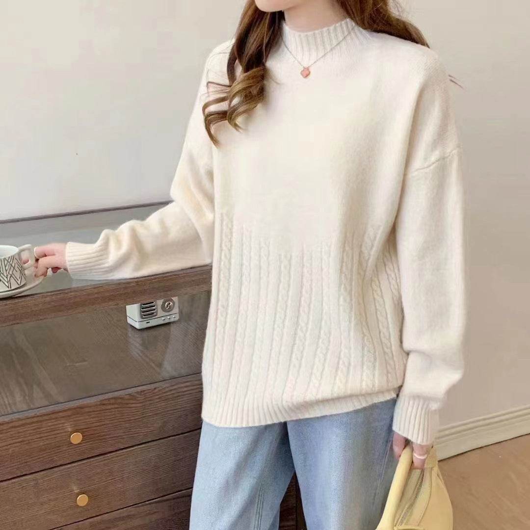 Autumn And Winter New Twist Simple Comfortable Sweater Bottoming Shirt - Velora