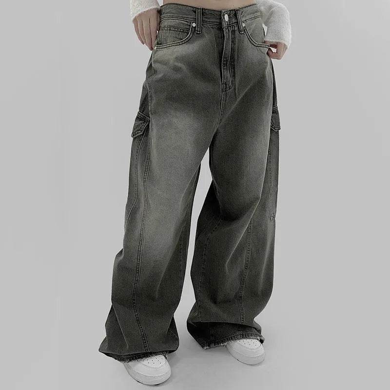 European And American Slimming High Waist Wide Legs Baggy Jeans Pant For Women - Velora