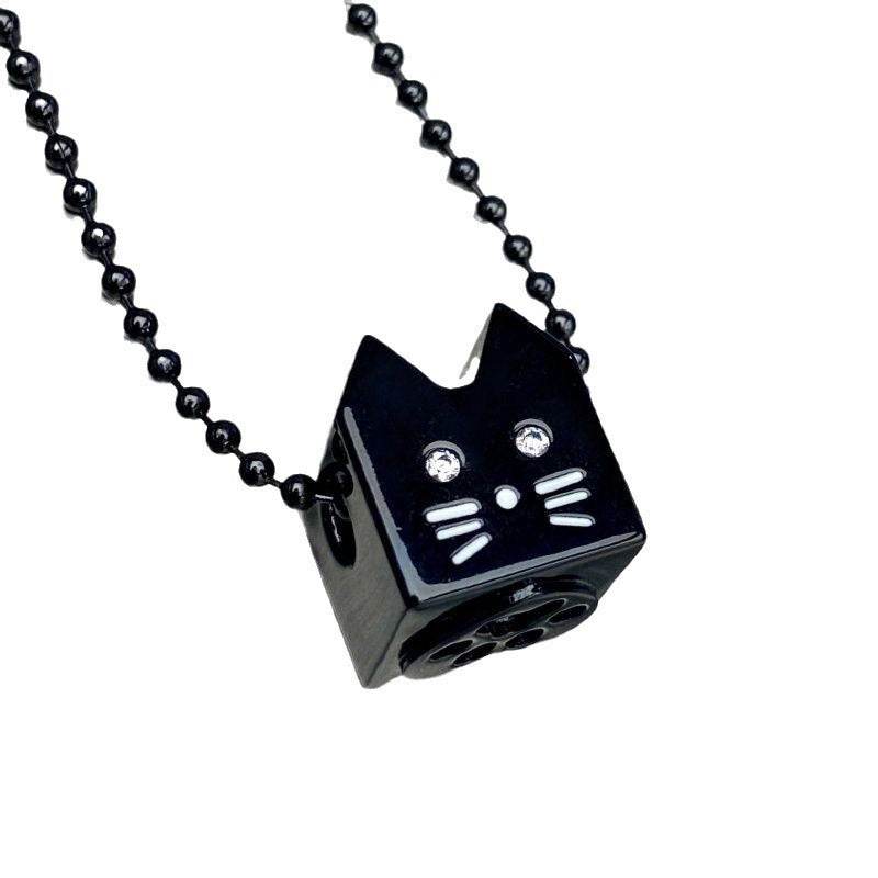 Cute Cartoon Cat Heart Drip Seal Necklace - Velora