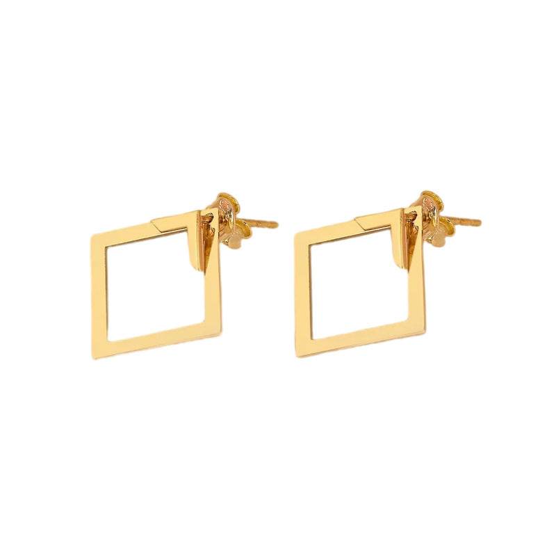 Women's Simple European And American Style Square Geometric Earrings For Women Trendy Simple Metal Ear Jewelry Accessories - Velora