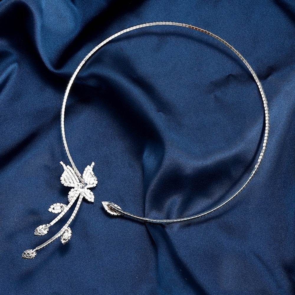 Rhinestone Butterfly Collar Simple Design - Velora