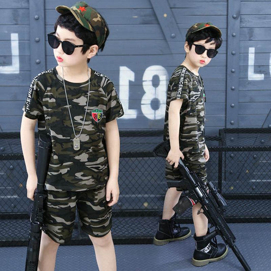 Boys summer short sleeve camouflage clothing - Velora