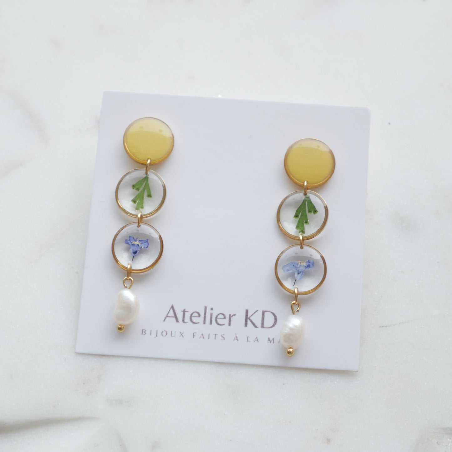 Boucles d'oreilles Perla duo - rond - Velora