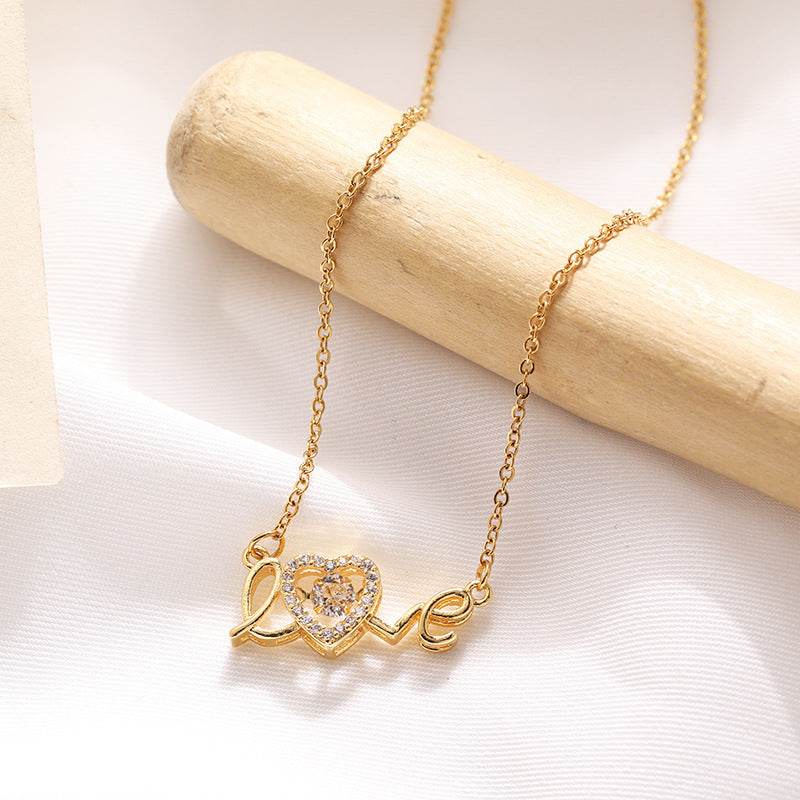 Valentines Day Gift New Titanium Steel Necklace Fashion New Love Smart Necklace Female Clavicle Chain Fashion Jewelry Woman - Velora