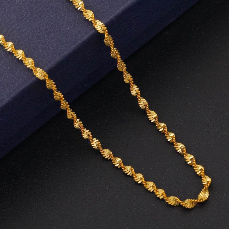 Copper Necklace 18K Gold Double Water Wave - Velora