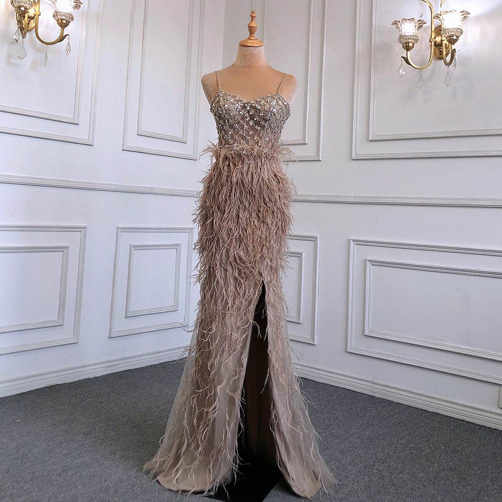 Suspender formal dress Tassel Slim-fit Party Banquet Engagement Dress