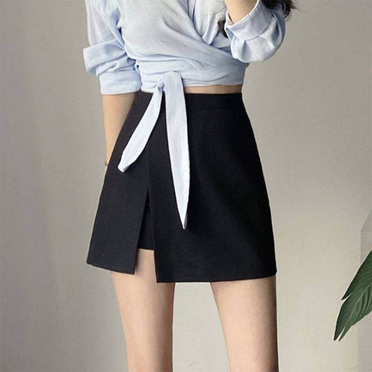 Elegant Hip Side Slit Mini Skirt for women - Velora