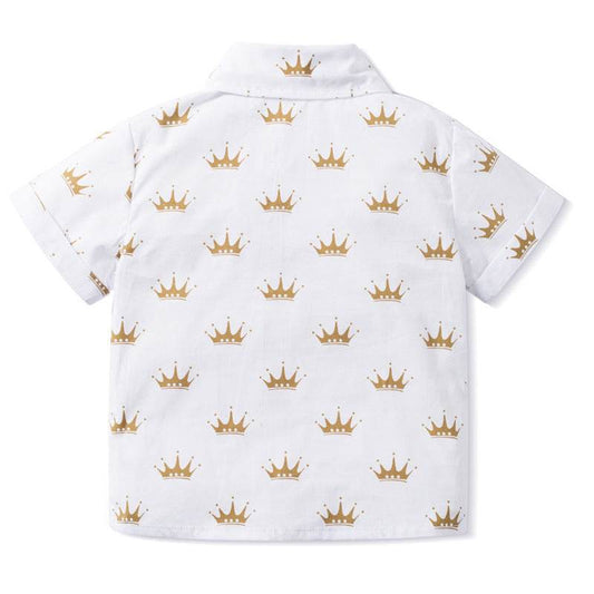 Sleeve Shorts Crown Printing Sets - Velora