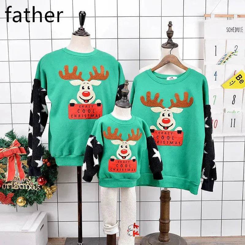 Family Christmas Deer Santa claus sweatshirt - Velora