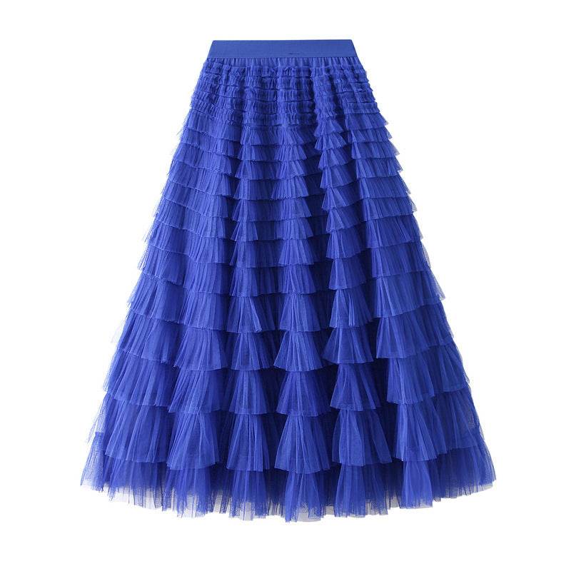 Cake Skirt Women's White Gauze long Layered tulle Skirt - Velora