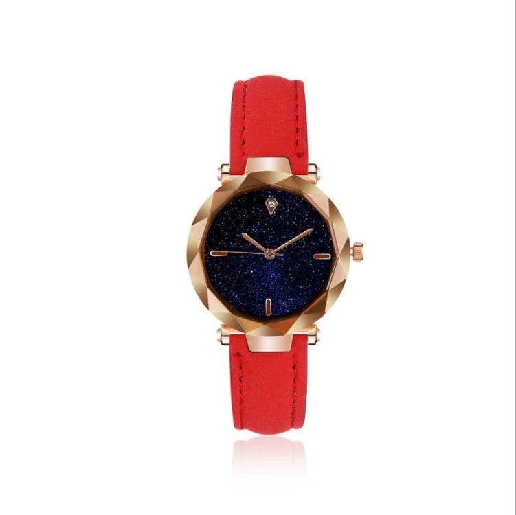 Starry Sky Dial Simple Women's Watch Fashion Belt - Velora