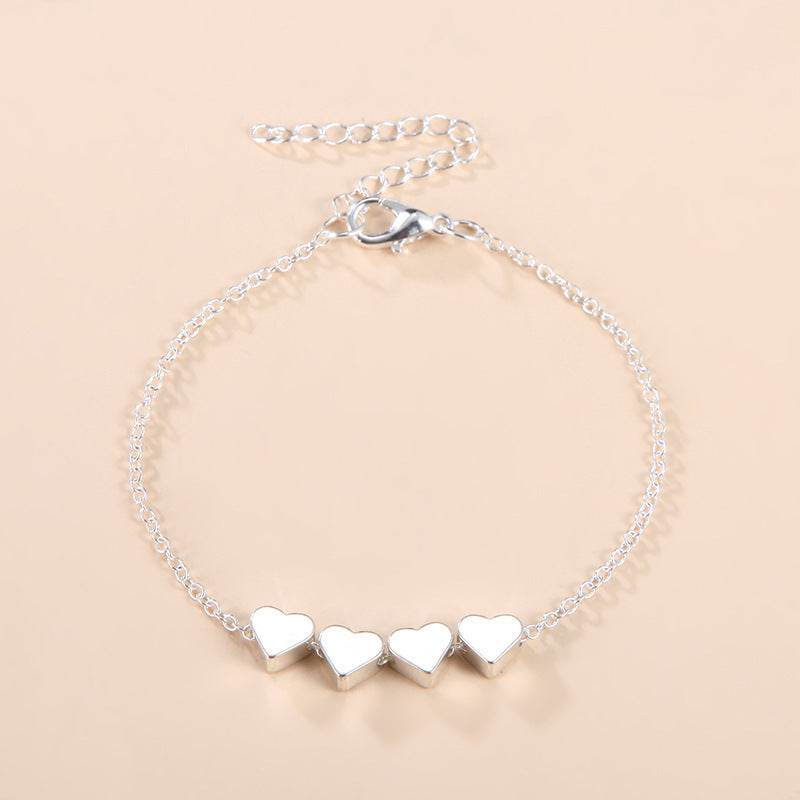 Fashion Jewelry Exquisite New Korean Fashion Temperament Simple Thin Chain Heart Bracelet For Women Girls Birthday Party Jewelry Gift - Velora