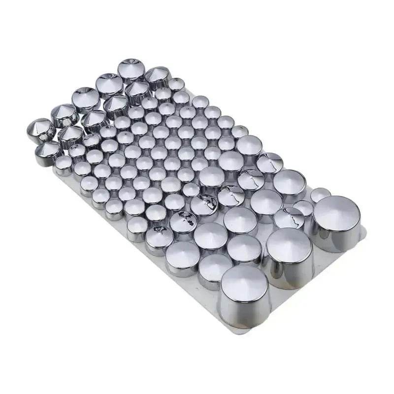 87pcs Motorcycle Chrome ABS Bolt Toppers Kit Softail Twin Cam 1984-2006 - Velora