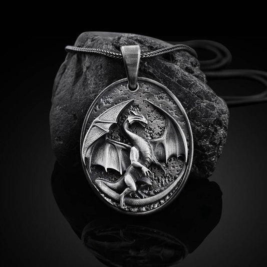 Men's Western Dragon Animal Hip Hop Pendant Necklace - Velora