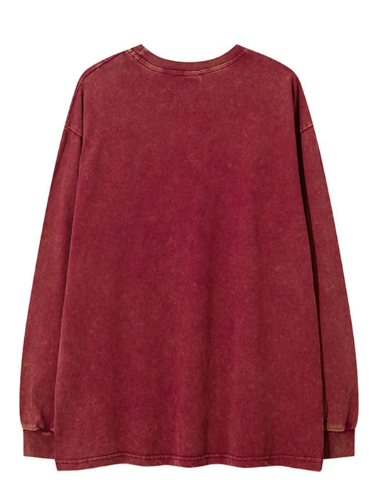 Men's Letter Graphic Round Neck Long Sleeve T-Shirt - Velora