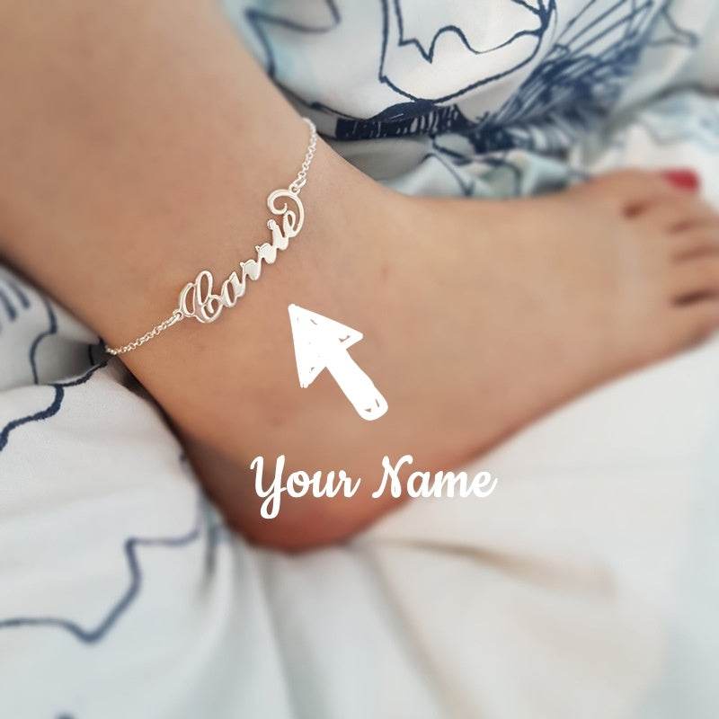 Summer Personalized Custom Name Anklets For Women Stainless Steel Cable Chain Gold Colour Sandy Beach Exquisite Jewelry Present - Velora