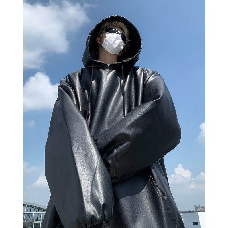 Hooded Couple Spring And Autumn Leather Jacket Coat Tide - Velora