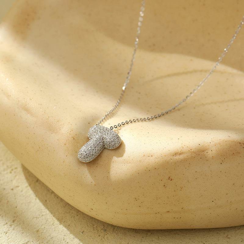 Silver 26 Letter Bubble Necklace For Women Full Diamond - Velora