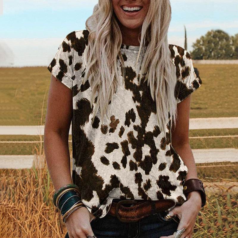 Ethnic Style Graphic Print Crew Neck T-shirt - Velora