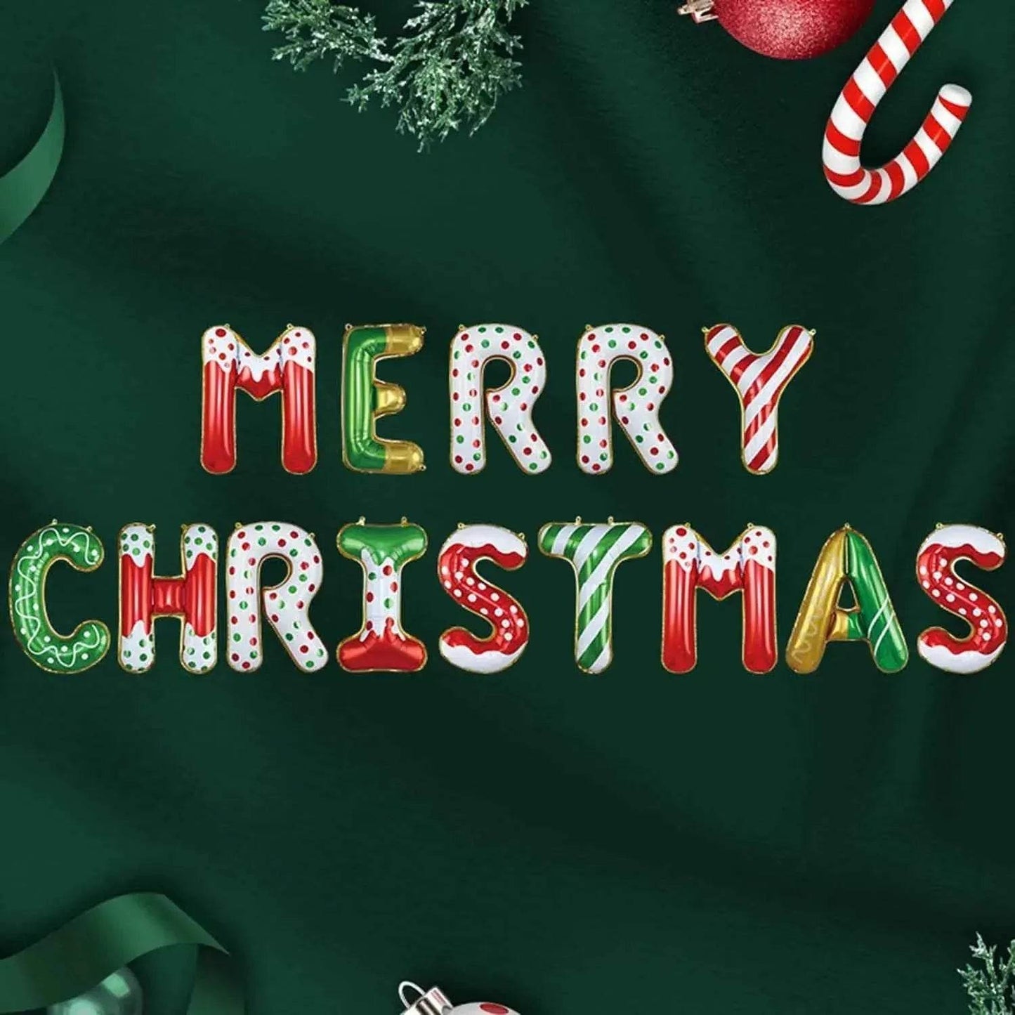 14 Pieces Of 16 Inch Candy Colored Christmas Banner Christma - Velora
