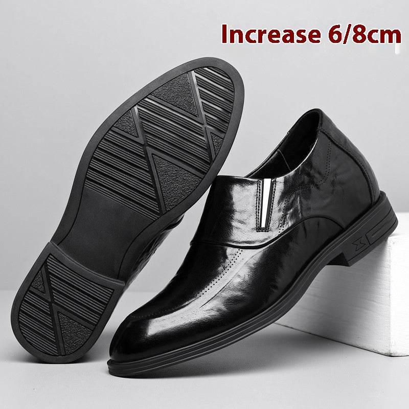Men's Leather Business Inner Height Increasing Leather Shoes - Velora