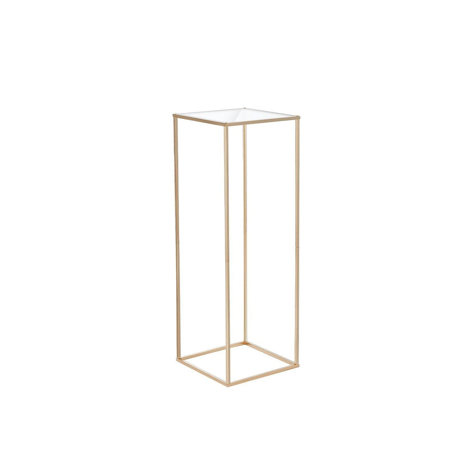 10PCS 31.5inch High Wedding Flower Stand, With Acrylic Laminate,Metal Vase Column Geometric Centerpiece Stands, Gold Rectangular Floral Display Rack For Events Reception, Party Decoration - Velora