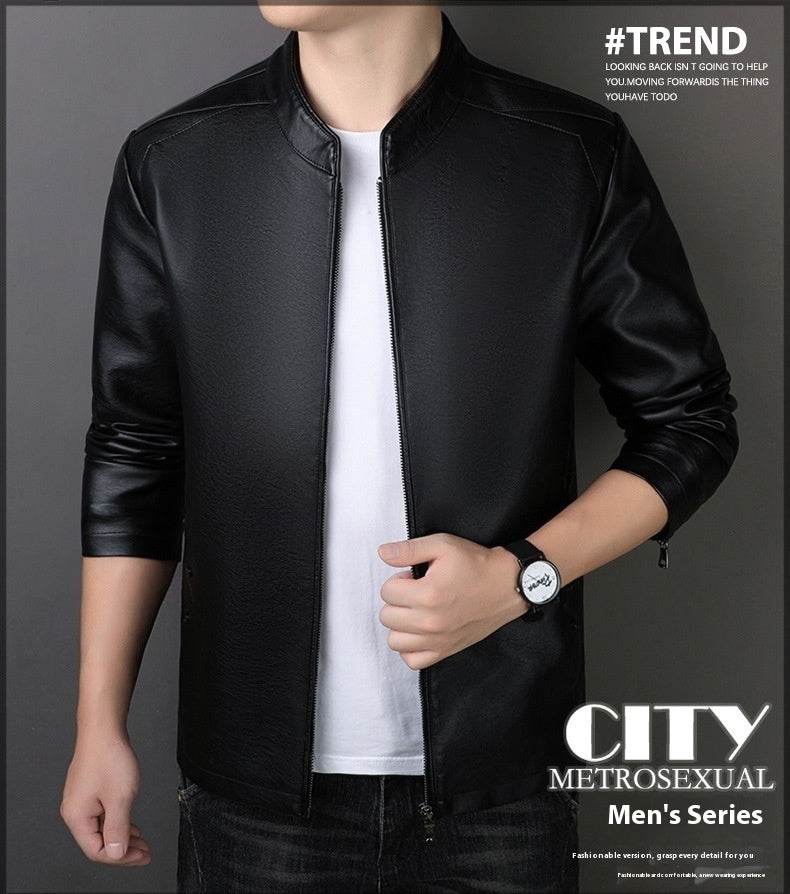 PU Leather Coat Men's Leather Jacket - Velora