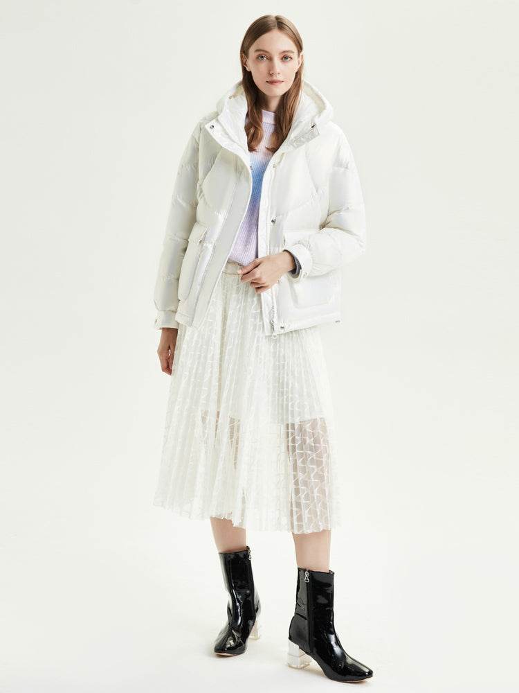 Women's Short Hooded Fashion Sports Down Jacket - Velora