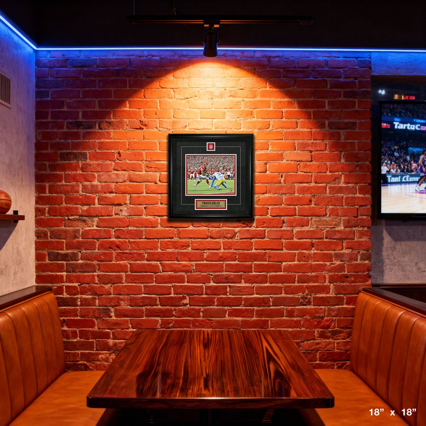 Travis Kelce Framed Pin & Plate Chiefs