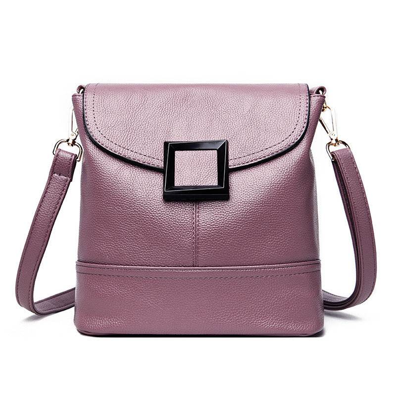 Shoulder Messenger Simple Generous Handheld Lychee Pattern Small Square Bag - Velora