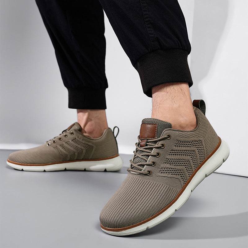 Fashion Lace-up Mesh Sneakers Casual Flying Woven Walking Sports Shoes For Men - Velora