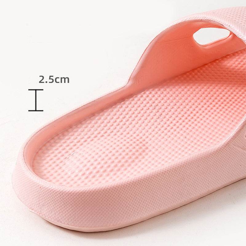 Solid Color Thick Bottom Home Slippers Summer Non-slip Floor Bathroom Slipper Women Men Couples Shoes - Velora