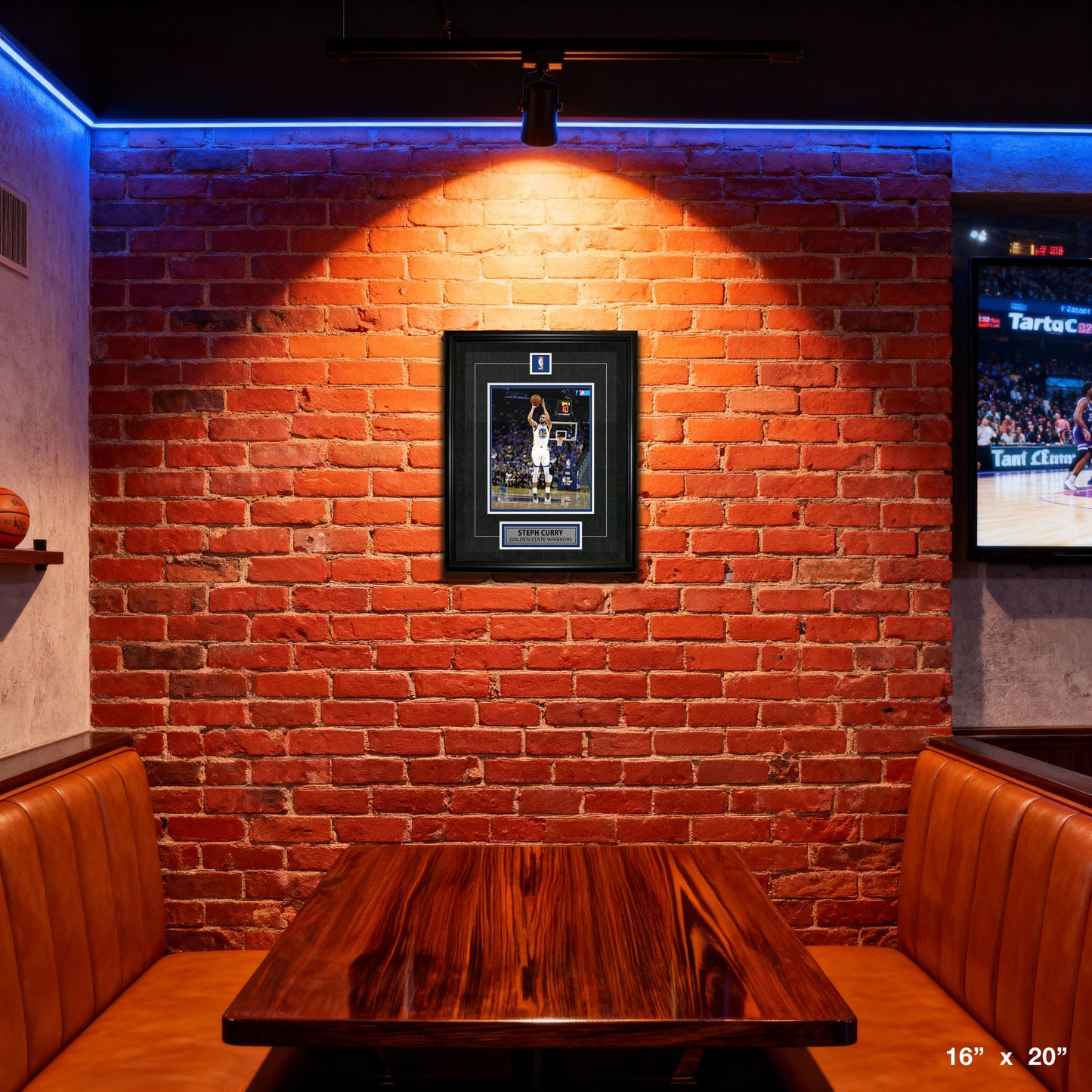 Steph Curry Framed Pin & Plate Warriors