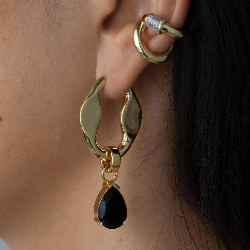 Female Zircon Drop Retro Light Luxury Earrings - Velora