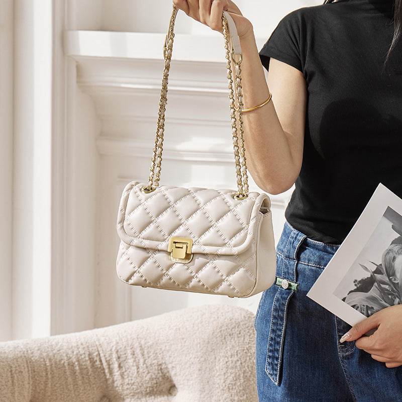 Chain Crossbody Bag Genuine Leather Shoulder Bag - Velora