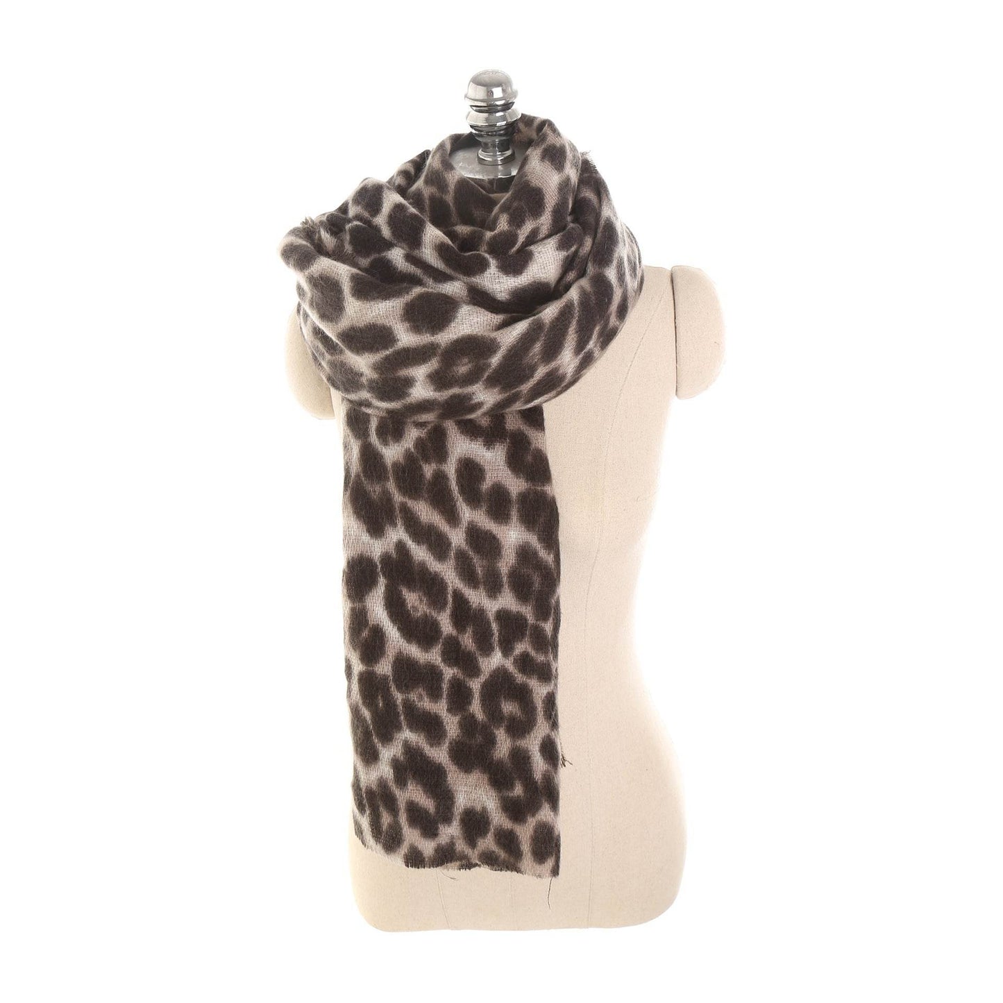Leopard-print cashmere women's scarf shawl - Velora