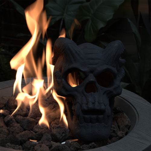 Refractory Materials Fireproof Imitated Human Fire Pit Skulls Gas Log For NG, LP Wood Fireplace, Firepit, Campfire, Halloween Decor, BBQ - Velora
