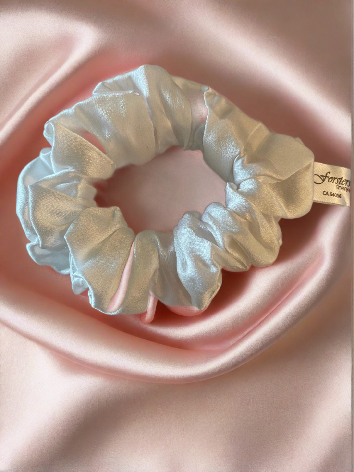 Silk Hair Scrunchie White