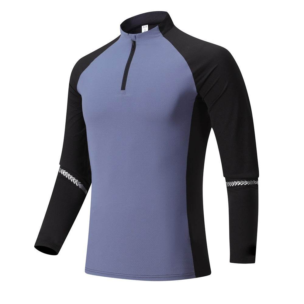 Mock Neck Half Zip Workout top for Men Long Sleeve exercise top - Velora