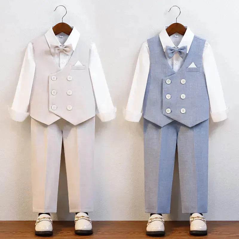 Children's Suit Vest Suit Gentleman Best Man suit 3 piece set outfit - Velora