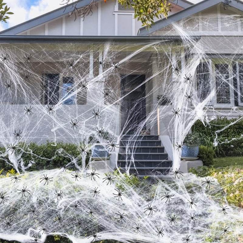 Halloween Decoration Cotton Spider Web Atmosphere Layout Props - Velora