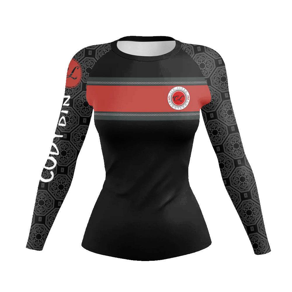 Printed Slim Fit Long Sleeve Workout Tops for Women - Velora