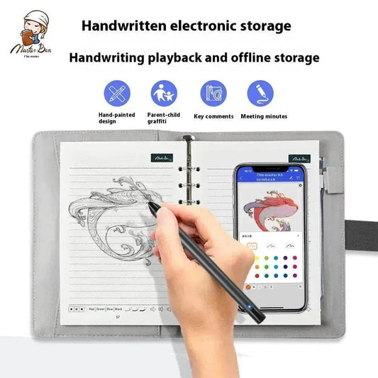 Handwriting Paper Screen Synchronization Smart Fingerprint Lock A5 Notebook - Velora